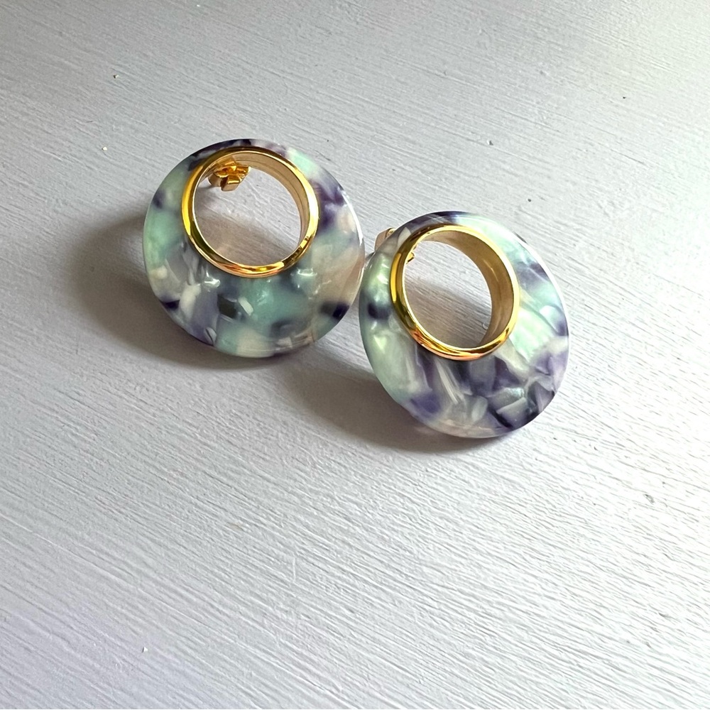 kate spade Acrylic Blue Oversized Stud Earrings - Picture 4 of 7